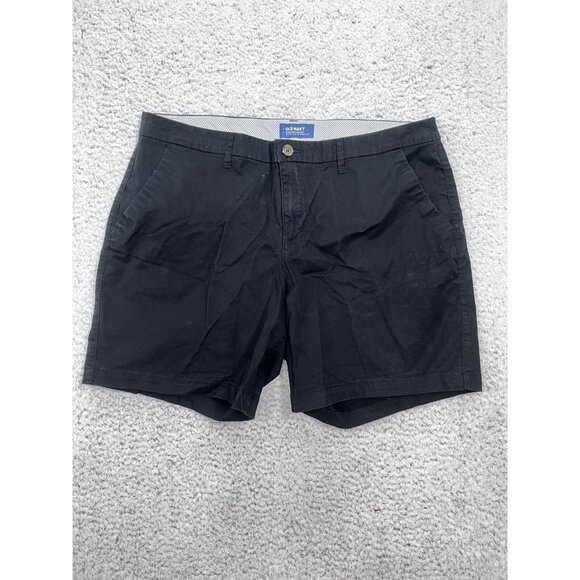 Old Navy Pants - Women's Old Navy Black Flat Front Chino Summer Everyday Shorts Size 16